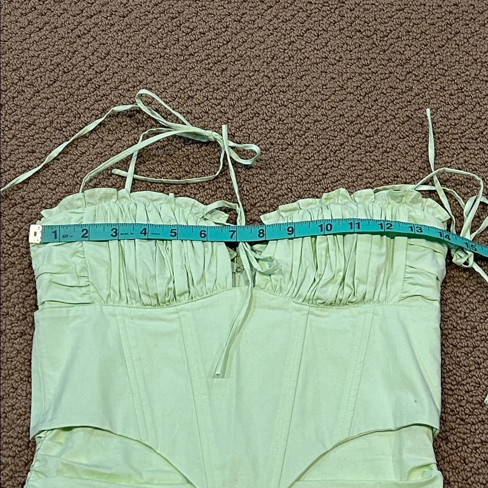 Oh Polly Sunshine Retreat Strappy Corset Mini Dress size 2 Lime Green Bodycon - Picture 12 of 16